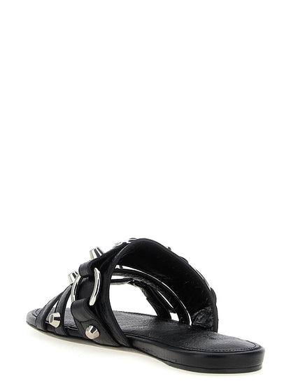 Balenciaga Arena ‘City’ Black Lamb Leather Slides