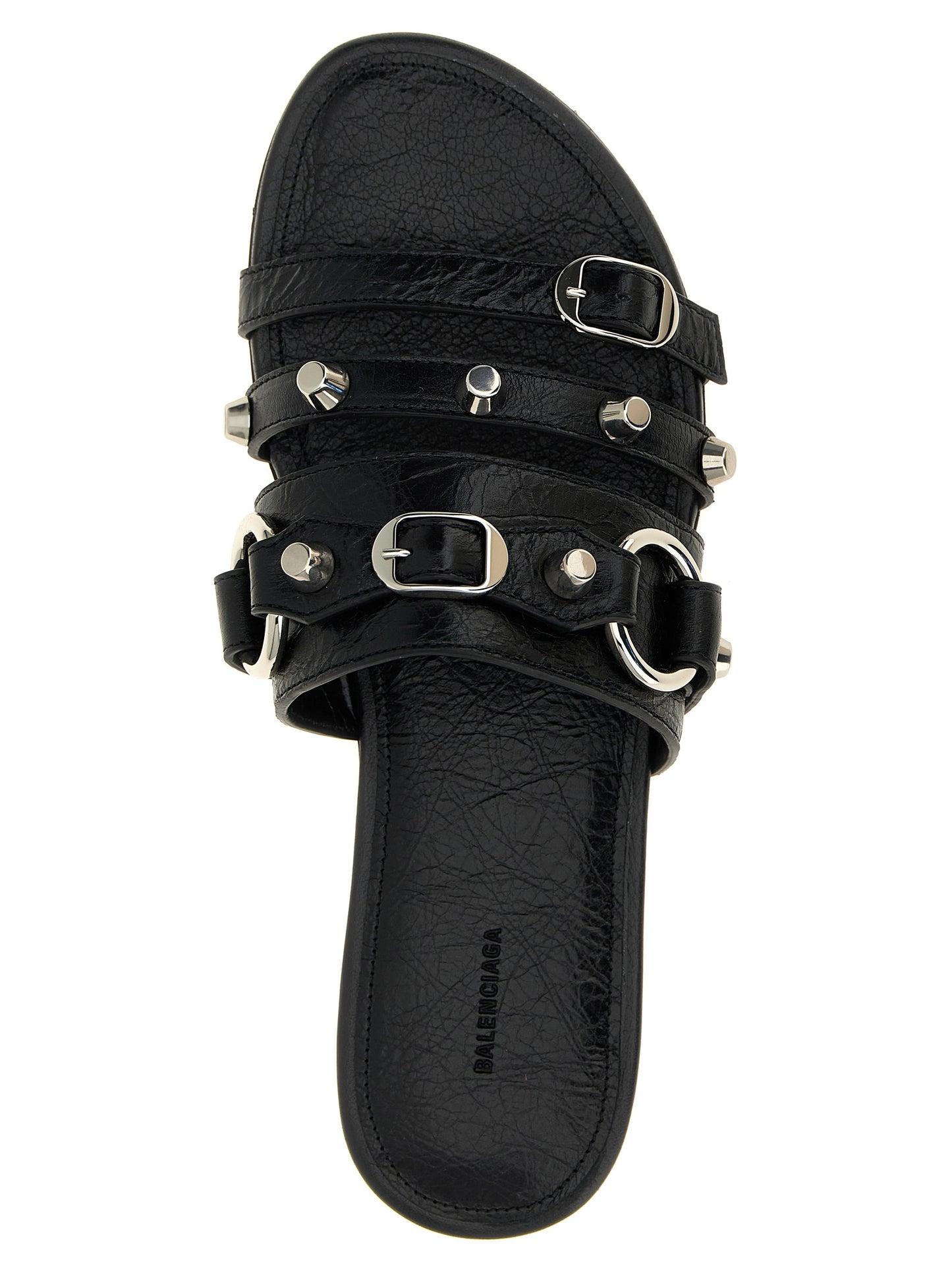 Balenciaga Arena ‘City’ Black Lamb Leather Slides