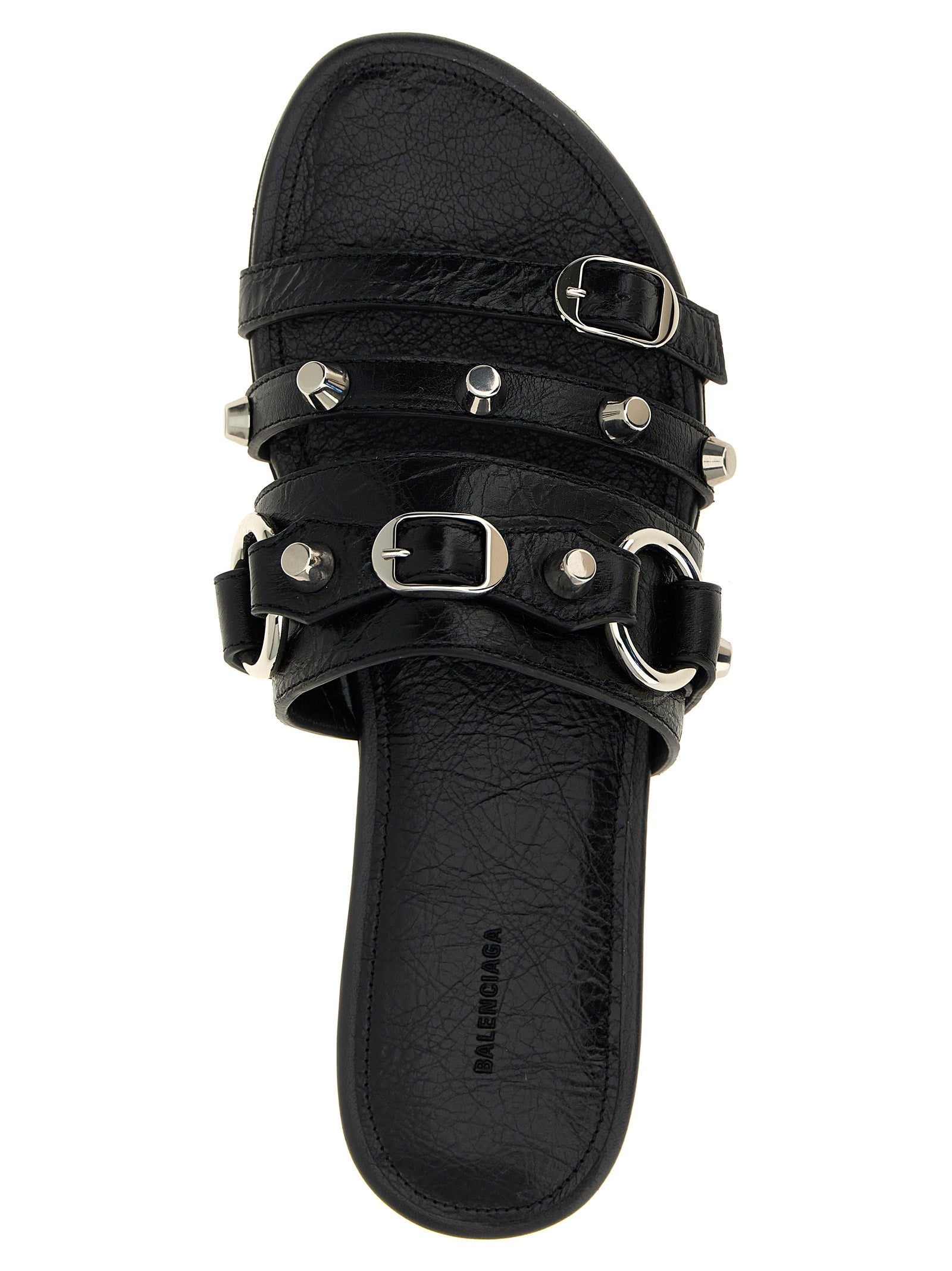 Balenciaga Arena ‘City’ Black Lamb Leather Slides