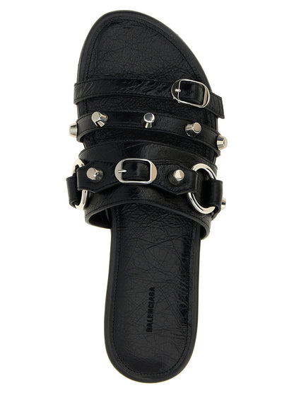 Balenciaga Arena ‘City’ Black Lamb Leather Slides