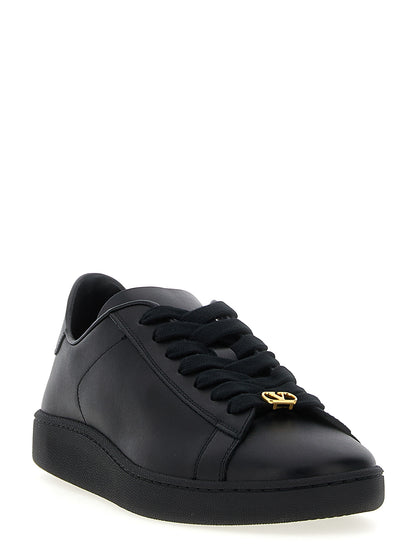 Valentino Garavani Black Calfskin Royco Low Top Sneakers