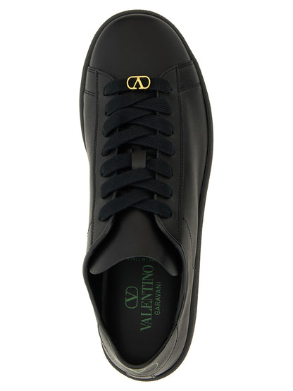 Valentino Garavani Black Calfskin Royco Low Top Sneakers