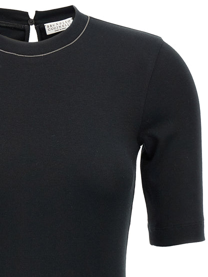 Brunello Cucinelli Black Cotton T-Shirt