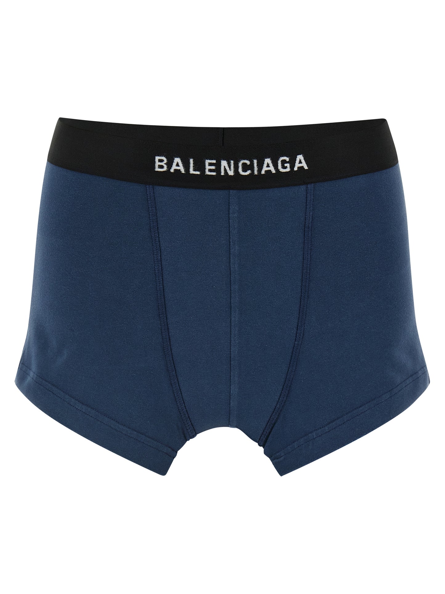 Balenciaga Cut Off Brief Blue Cotton Long Skirt