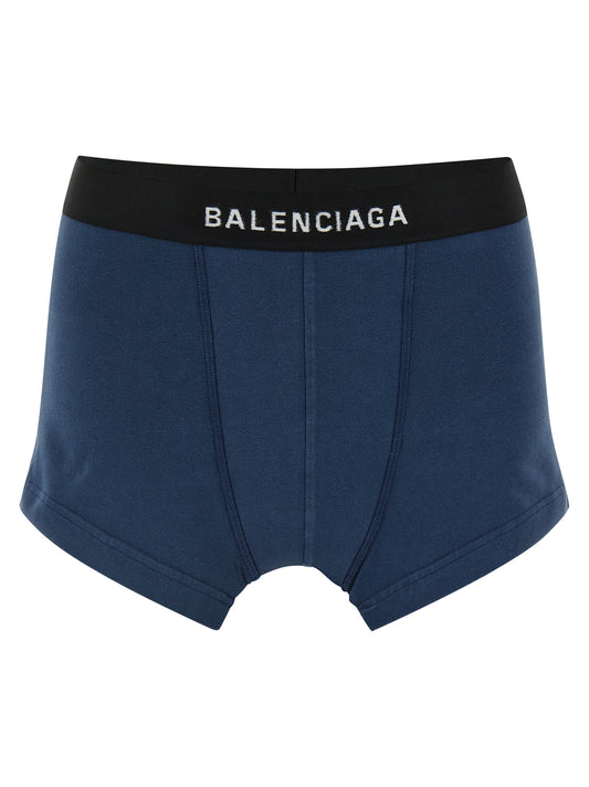 Balenciaga Cut Off Brief Blue Cotton Long Skirt
