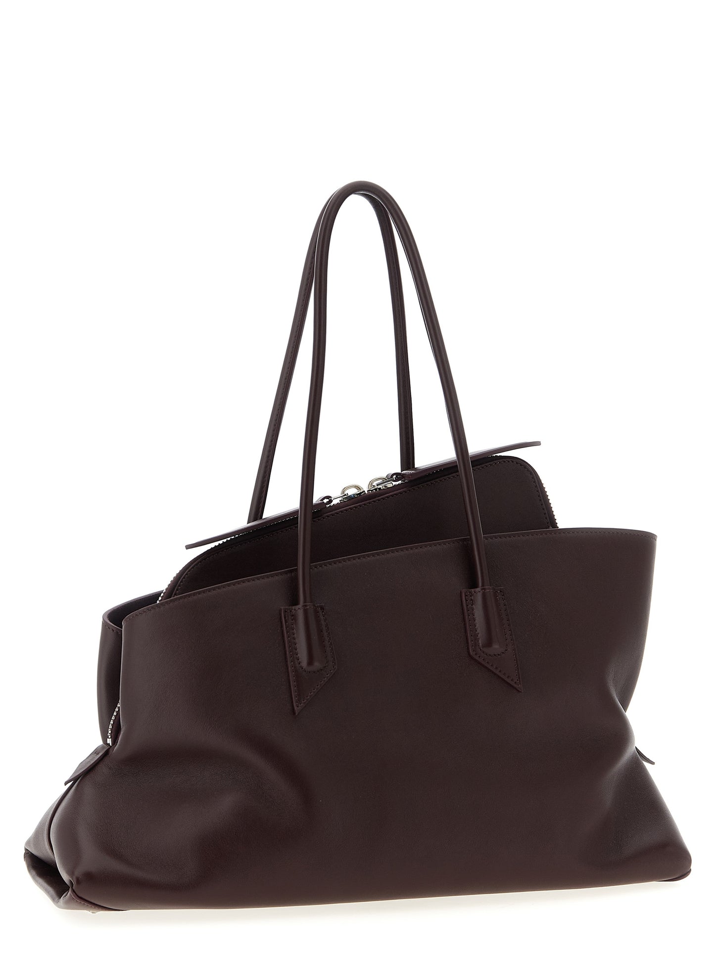 The Attico Purple Calfskin Shoulder Bag - La Passeggiata Medium