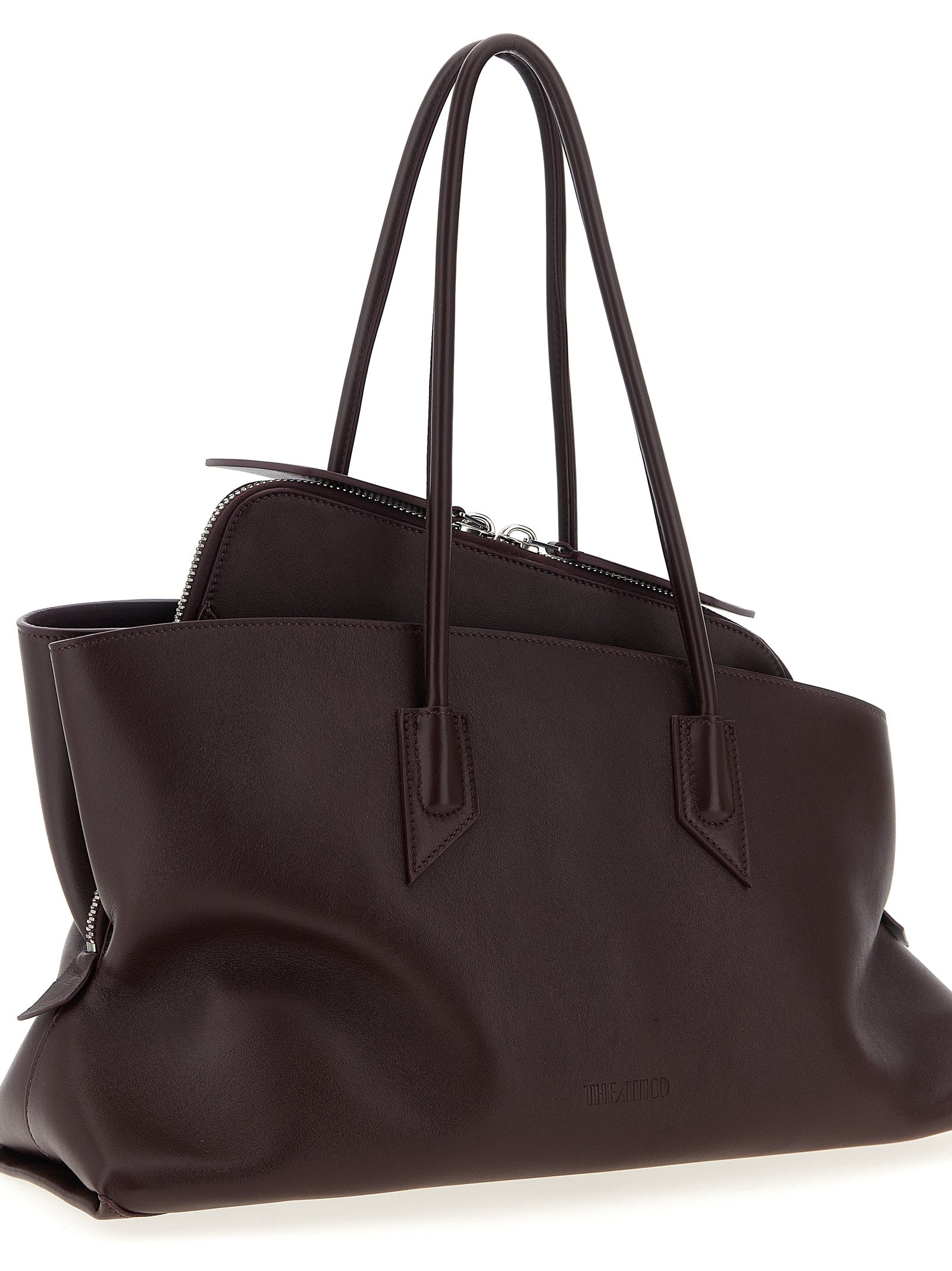 The Attico Purple Calfskin Shoulder Bag - La Passeggiata Medium
