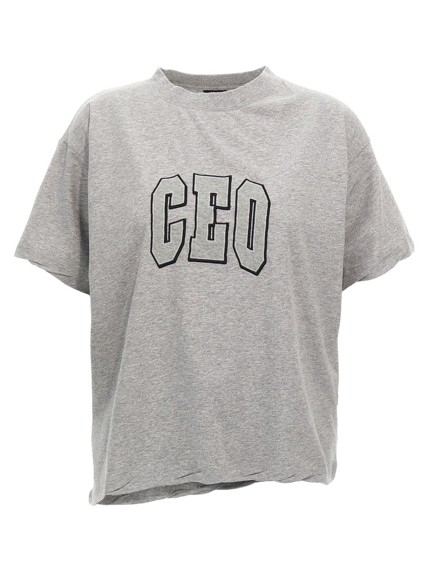Balenciaga Gray Cotton T-Shirt - CEO Team Logo