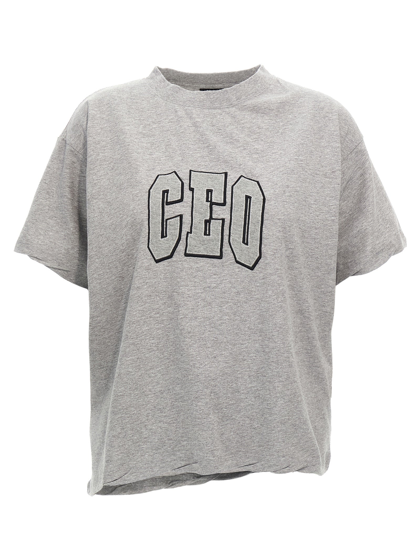 Balenciaga Gray Cotton T-Shirt - CEO Team Logo