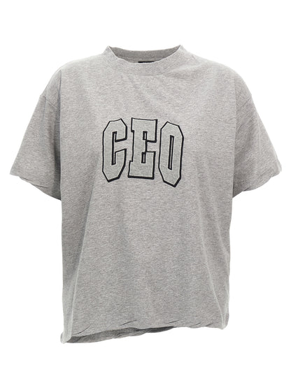 Balenciaga Gray Cotton T-Shirt - CEO Team Logo