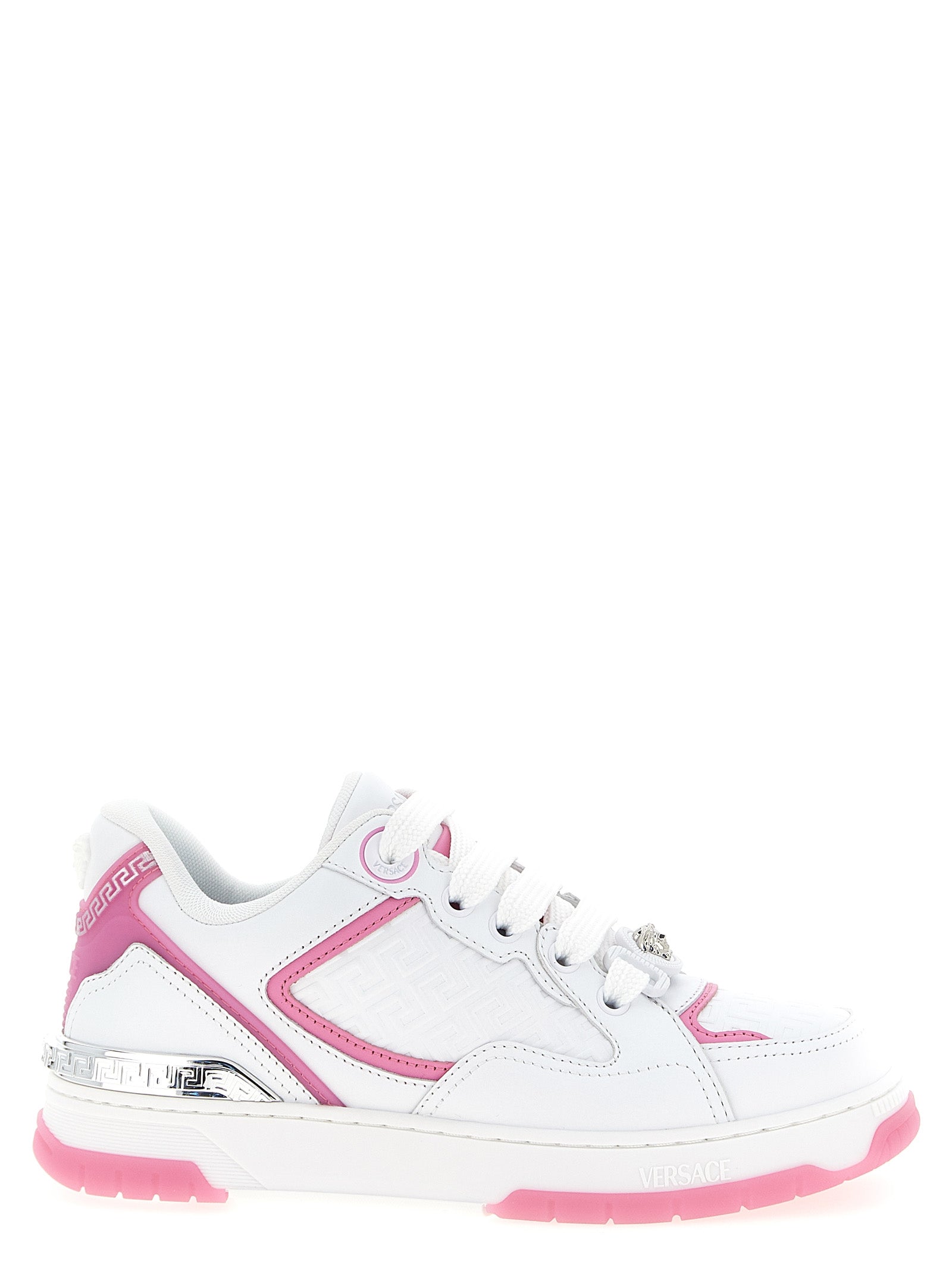 Versace Multicolor Calfskin Biggie Basket Athletic Sneakers