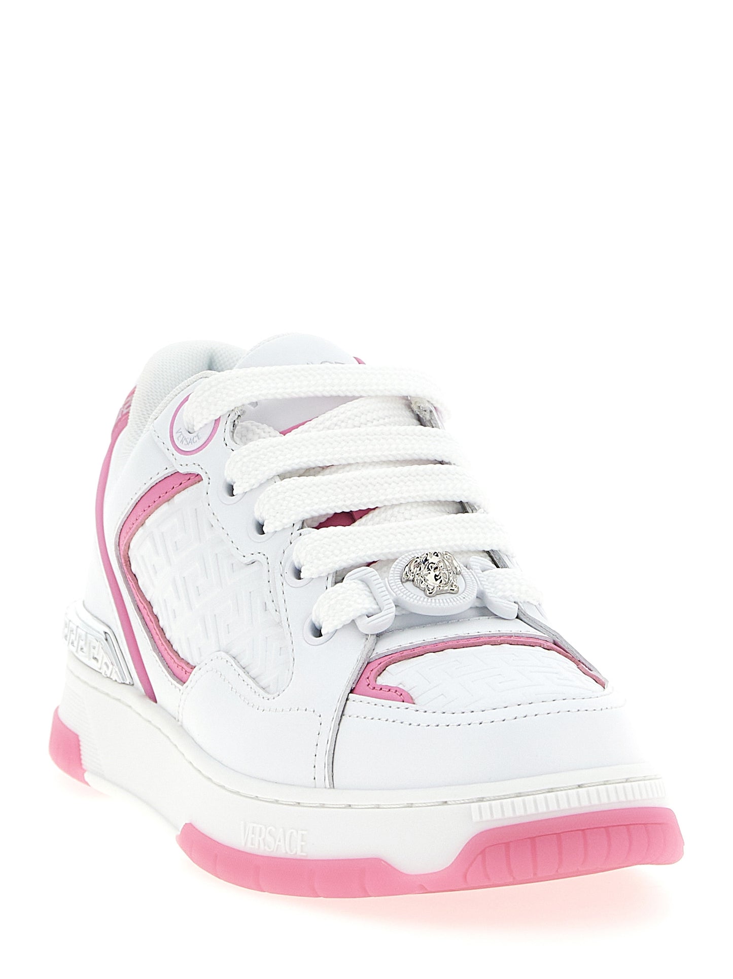Versace Multicolor Calfskin Biggie Basket Athletic Sneakers