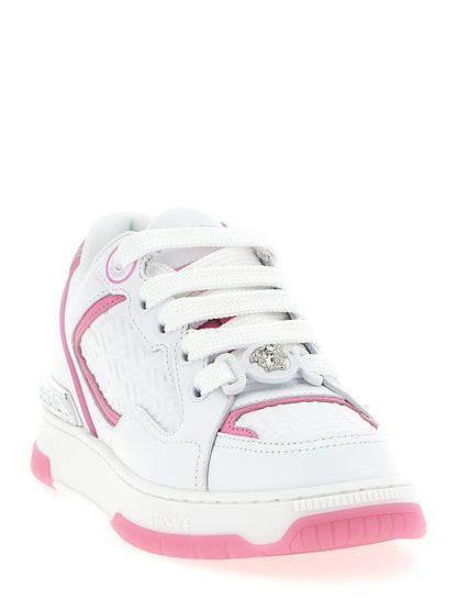 Versace Multicolor Calfskin Biggie Basket Athletic Sneakers