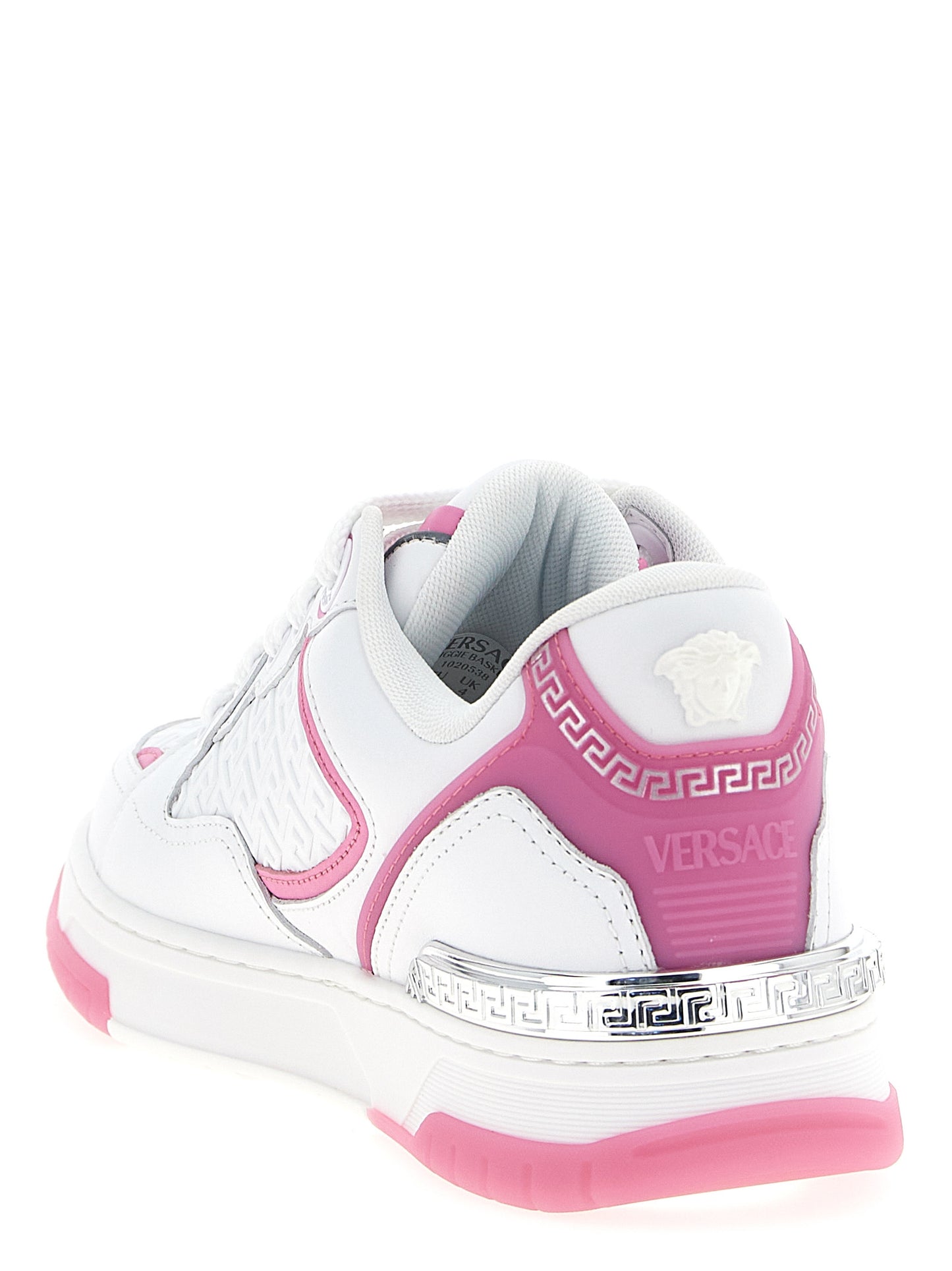 Versace Multicolor Calfskin Biggie Basket Athletic Sneakers