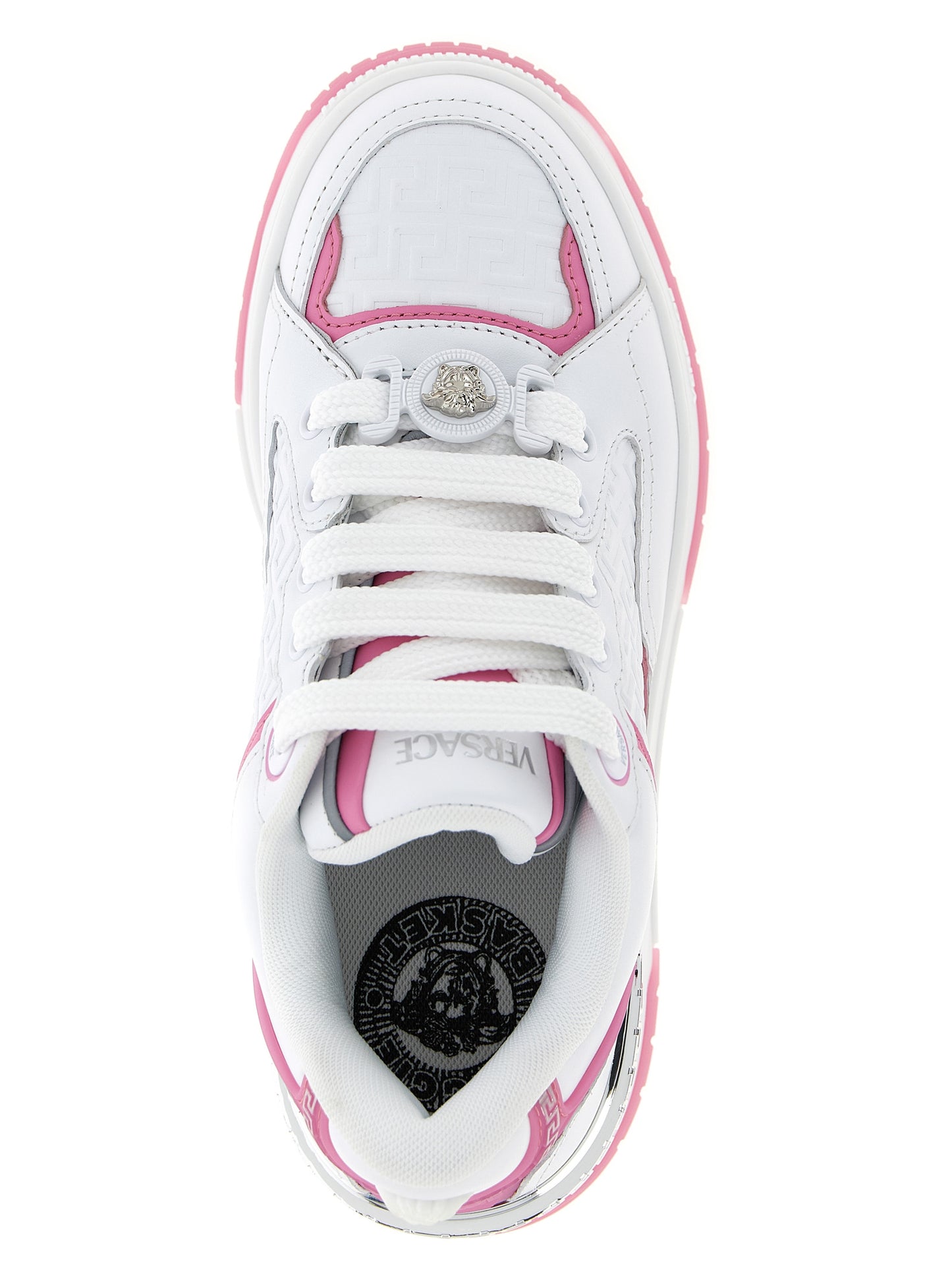 Versace Multicolor Calfskin Biggie Basket Athletic Sneakers