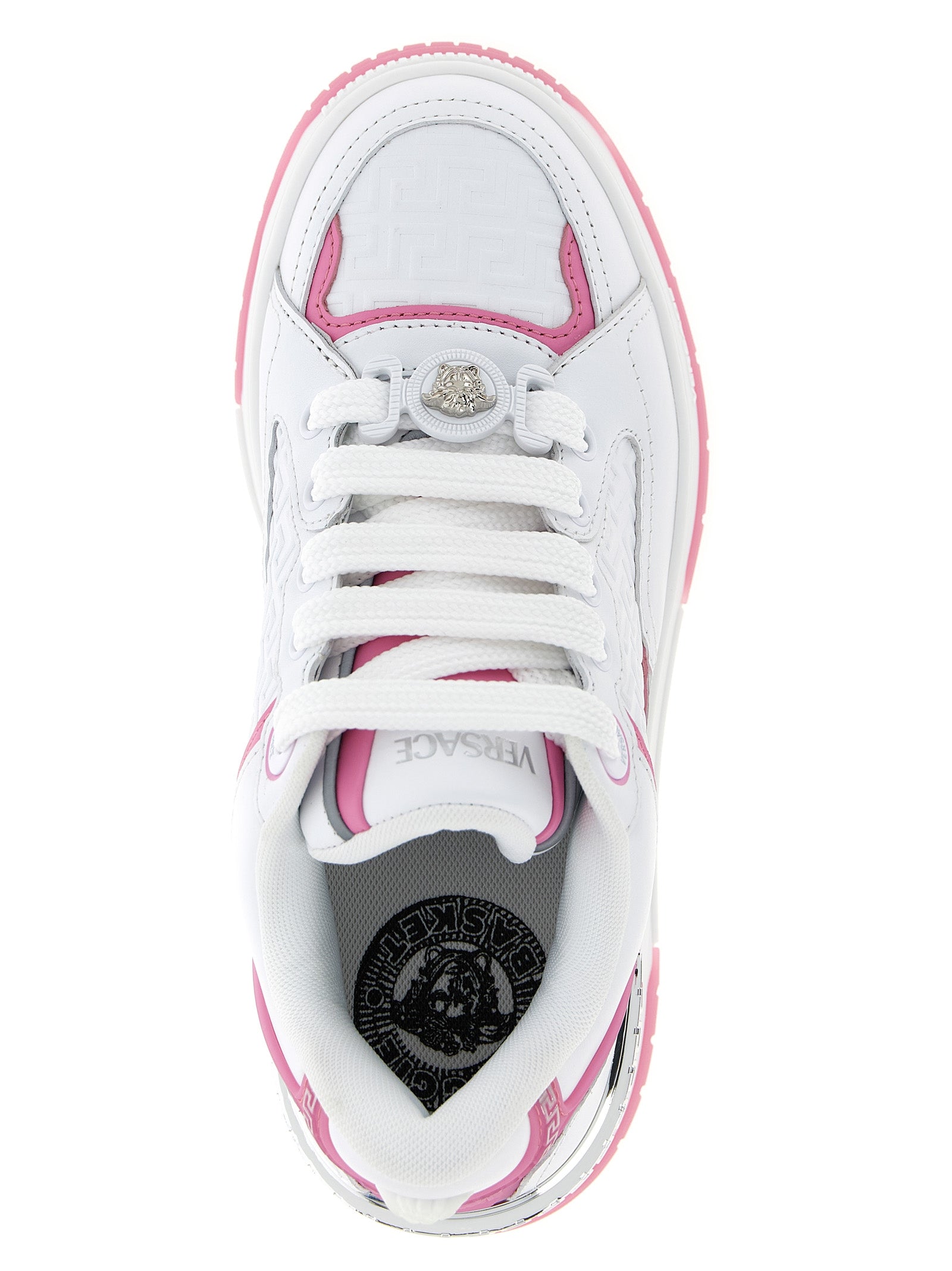 Versace Multicolor Calfskin Biggie Basket Athletic Sneakers