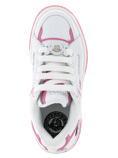 Versace Multicolor Calfskin Biggie Basket Athletic Sneakers