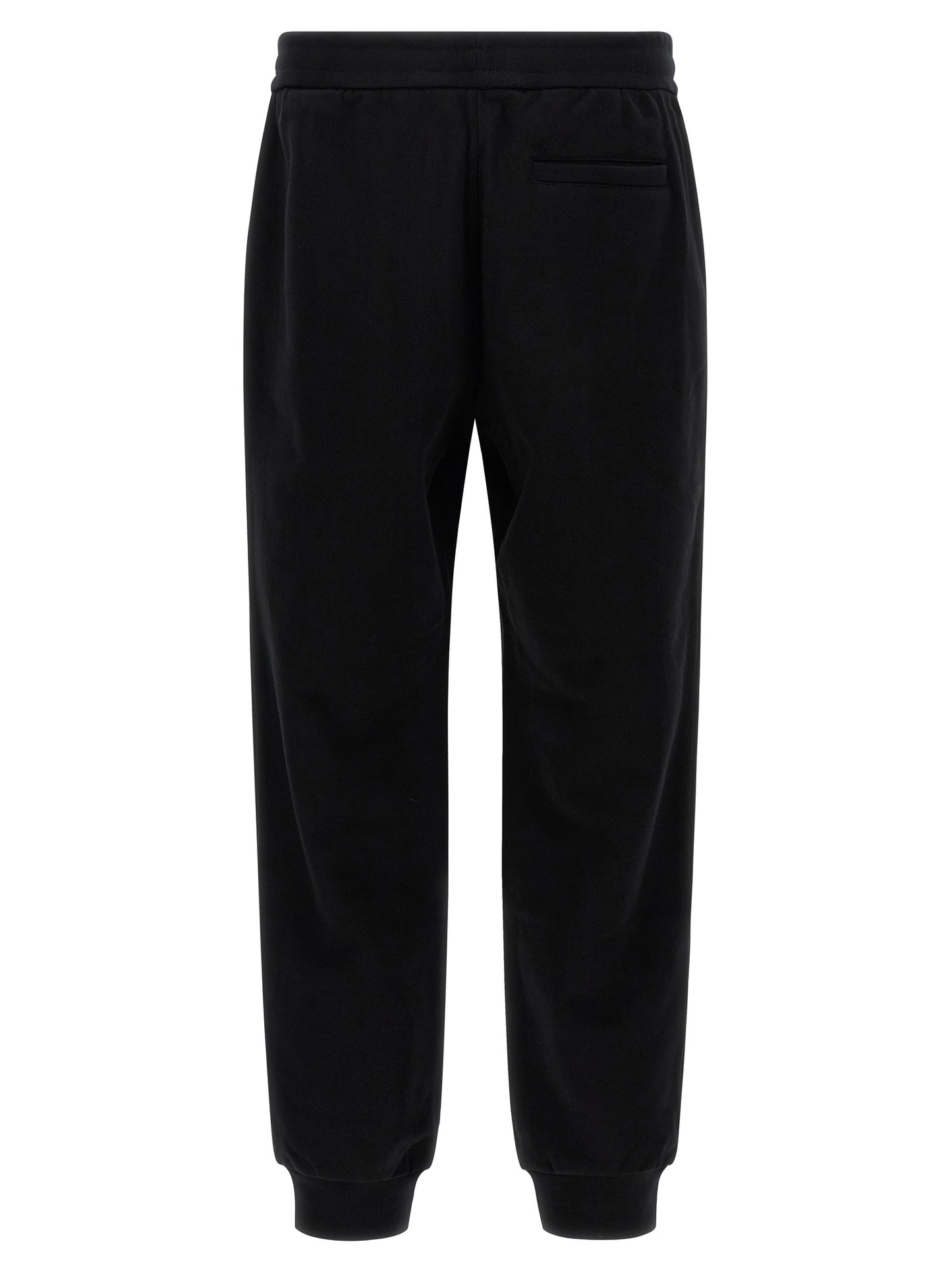 Versace Black Cotton Joggers with Logo Patch