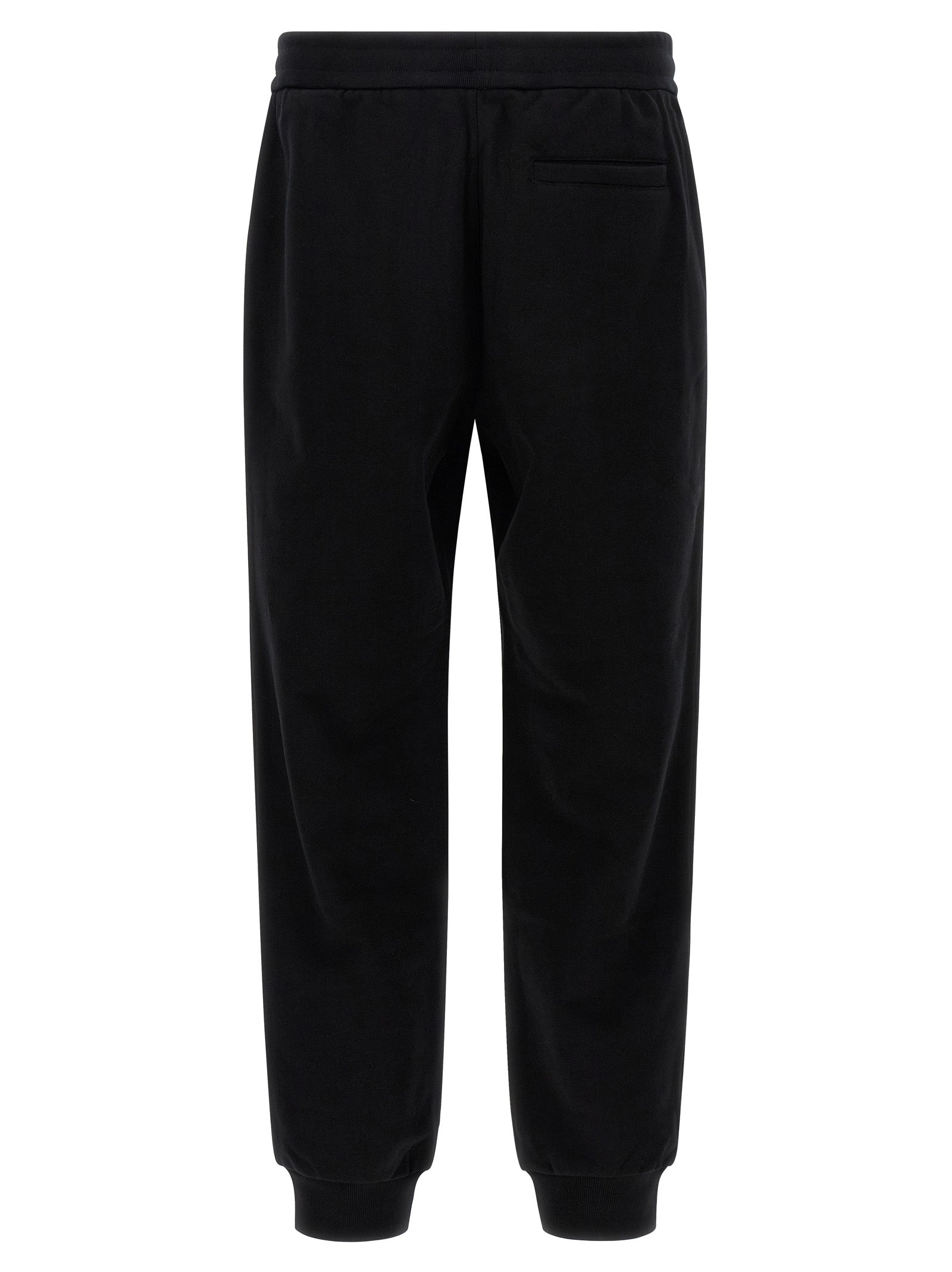 Versace Black Cotton Joggers with Logo Patch