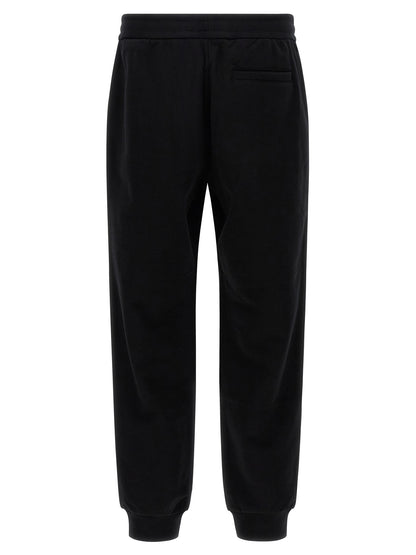 Versace Black Cotton Joggers with Logo Patch
