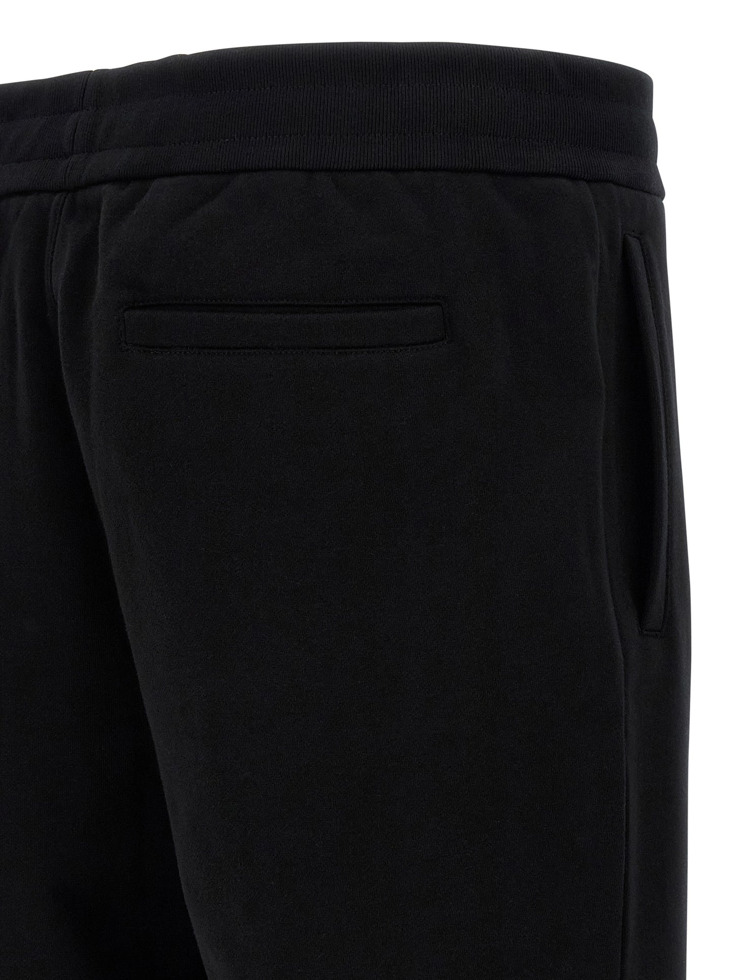 Versace Black Cotton Joggers with Logo Patch