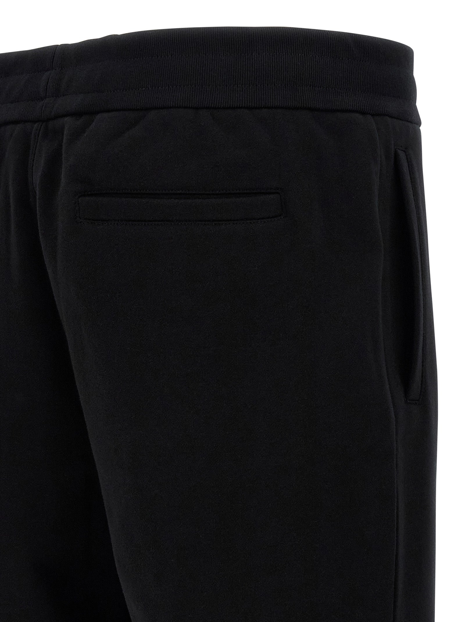 Versace Black Cotton Joggers with Logo Patch