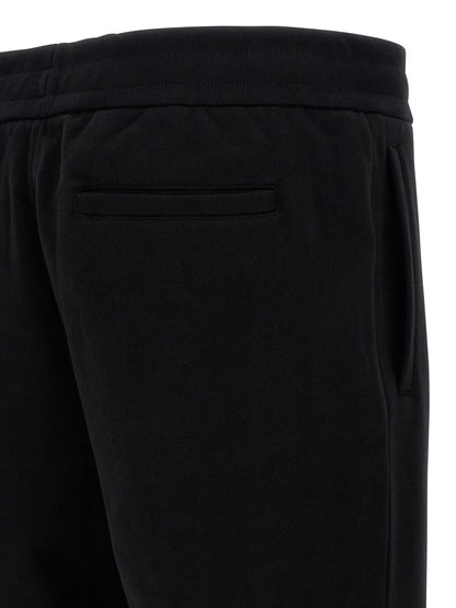 Versace Black Cotton Joggers with Logo Patch