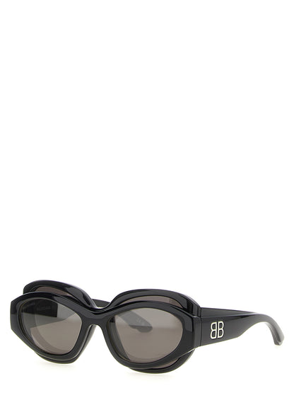 Balenciaga Superbusy Round Black Polyamide Sunglasses