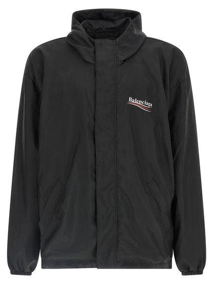 Balenciaga Political Campaign Black Polyester Shell Jacket