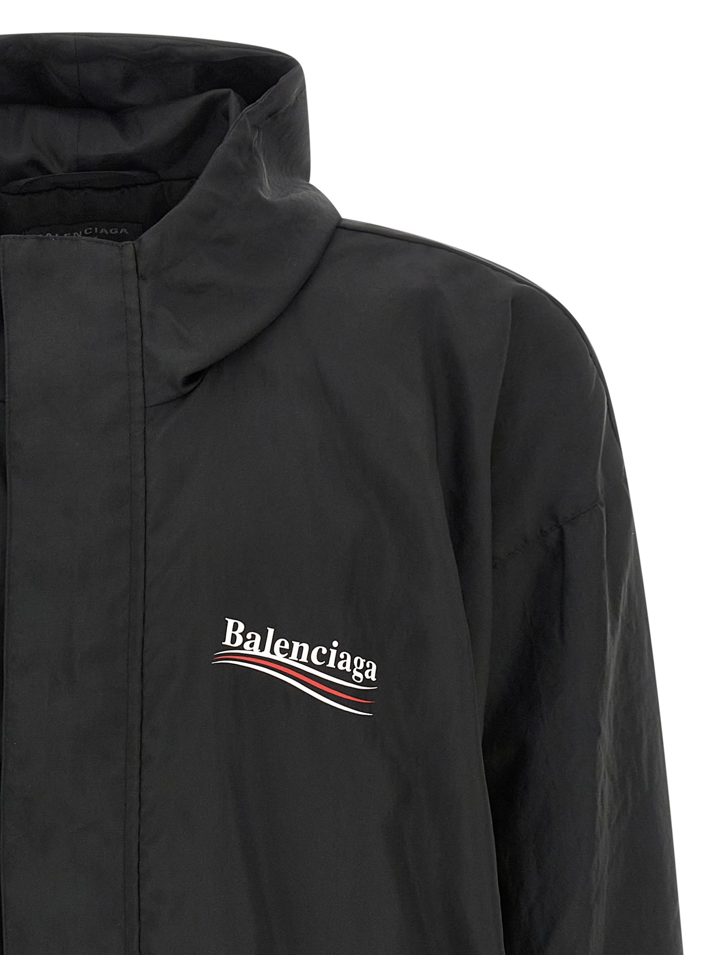 Balenciaga Political Campaign Black Polyester Shell Jacket