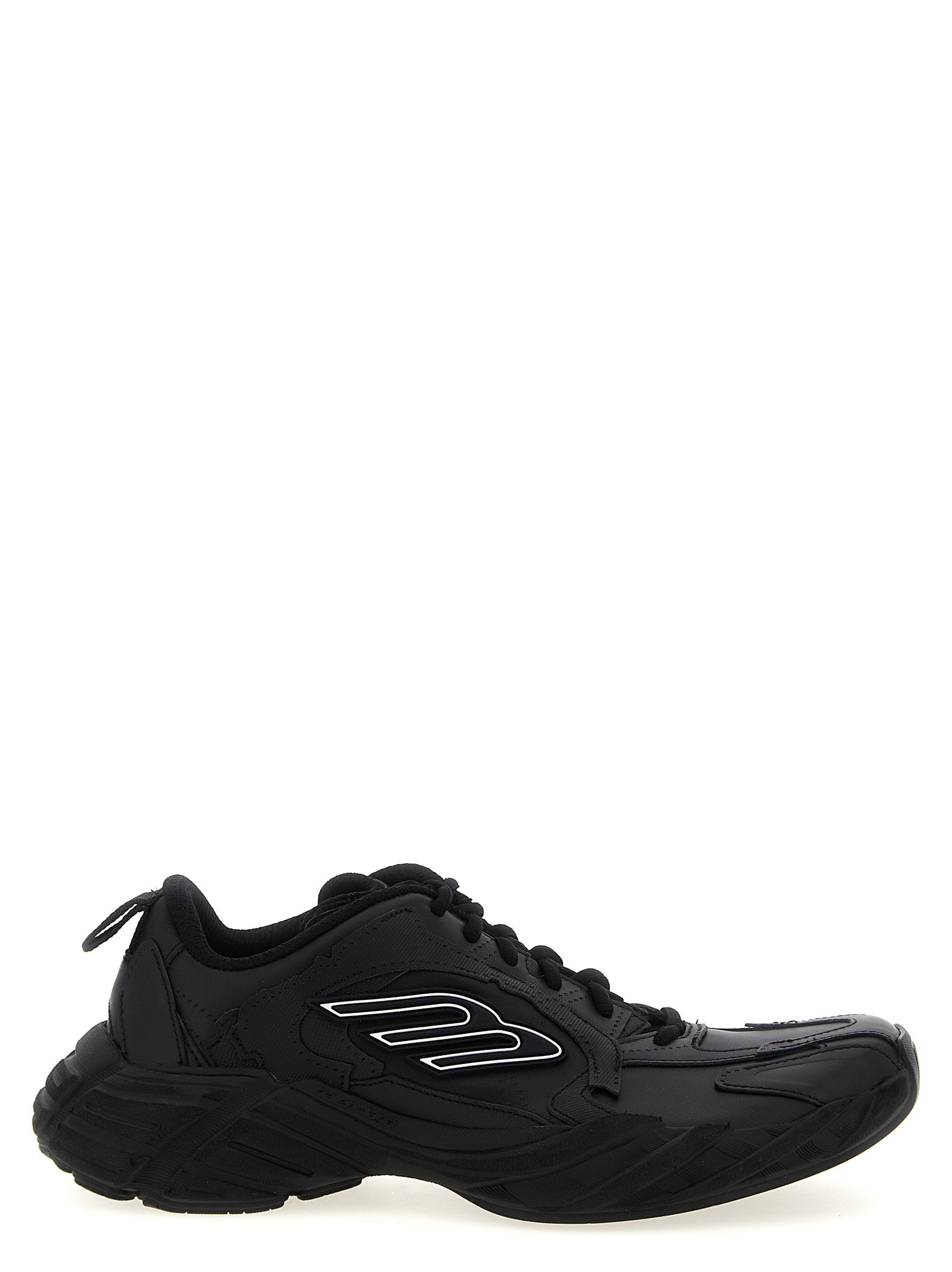 Balenciaga Black Calfskin Athletic Sneakers - Monday Model