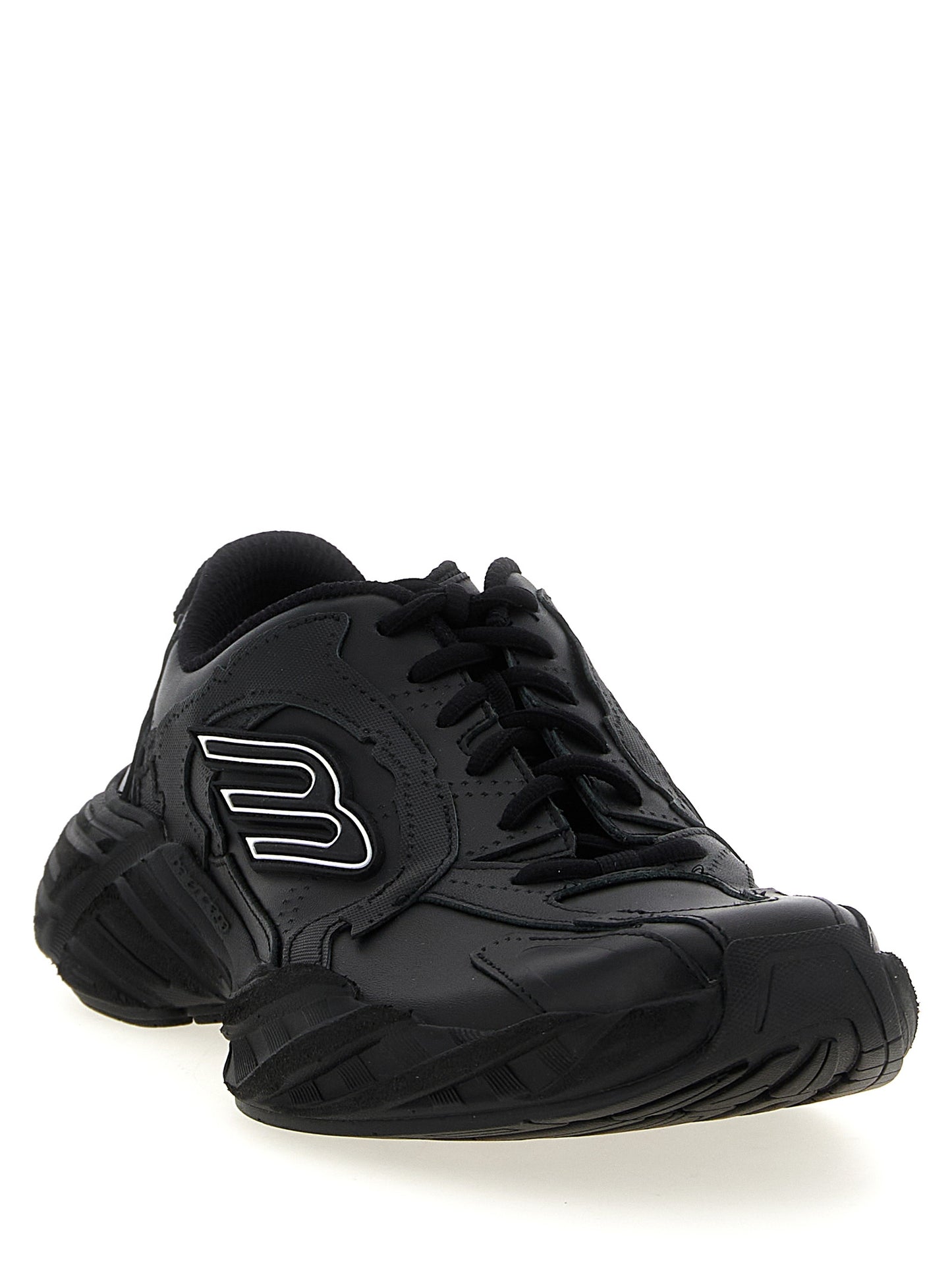 Balenciaga Black Calfskin Athletic Sneakers - Monday Model
