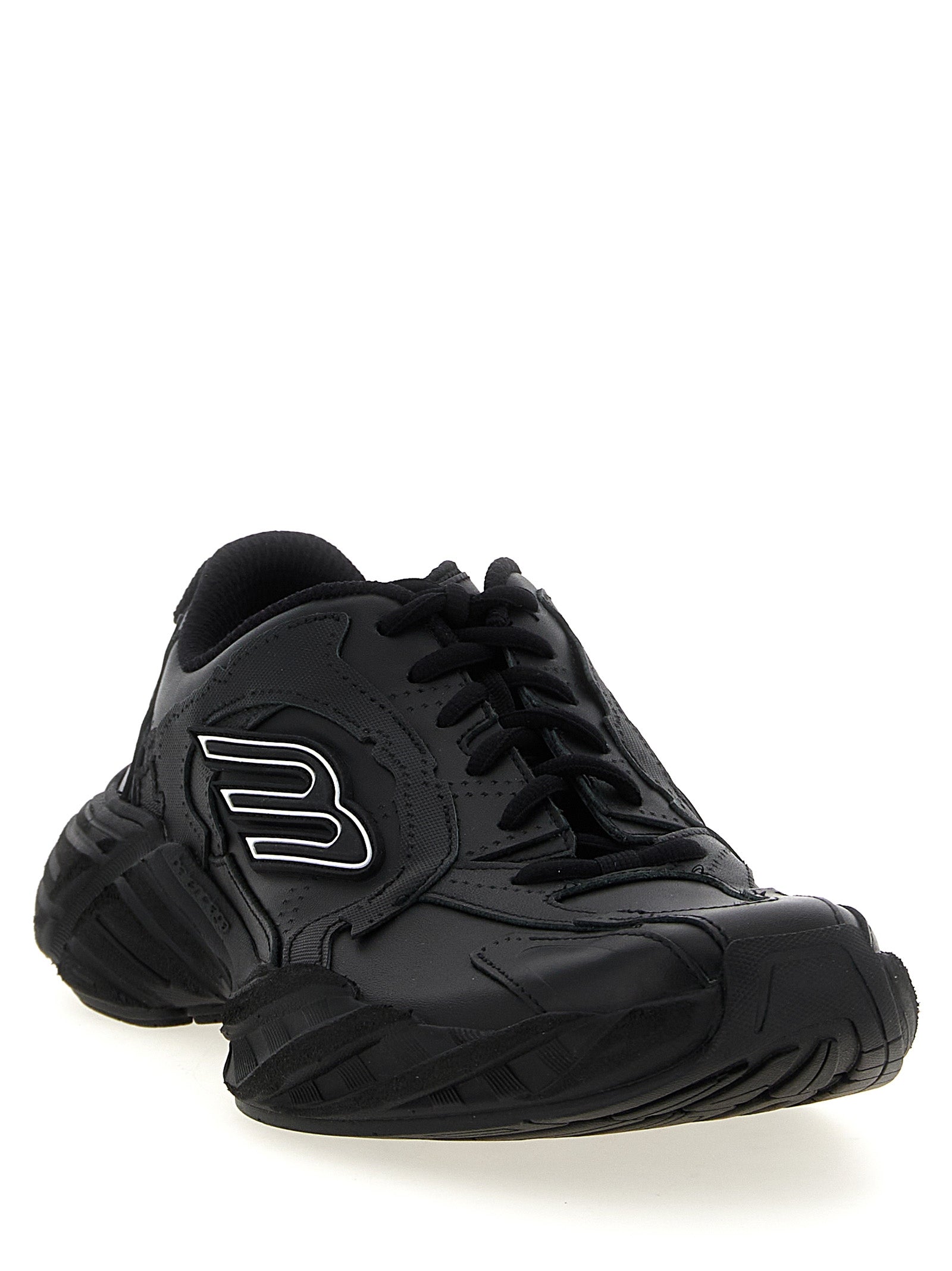 Balenciaga Black Calfskin Athletic Sneakers - Monday Model