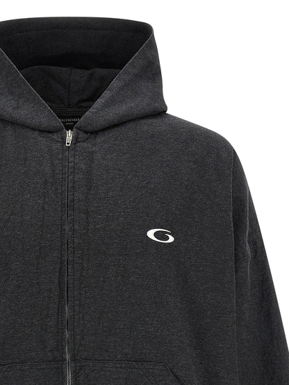 Balenciaga Trompe L’Œil Gray Cotton Sweatshirt