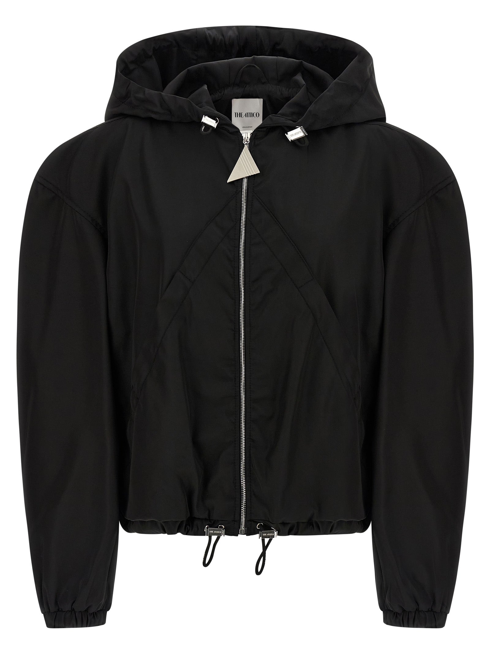 The Attico Black Polyamide Bomber Jacket