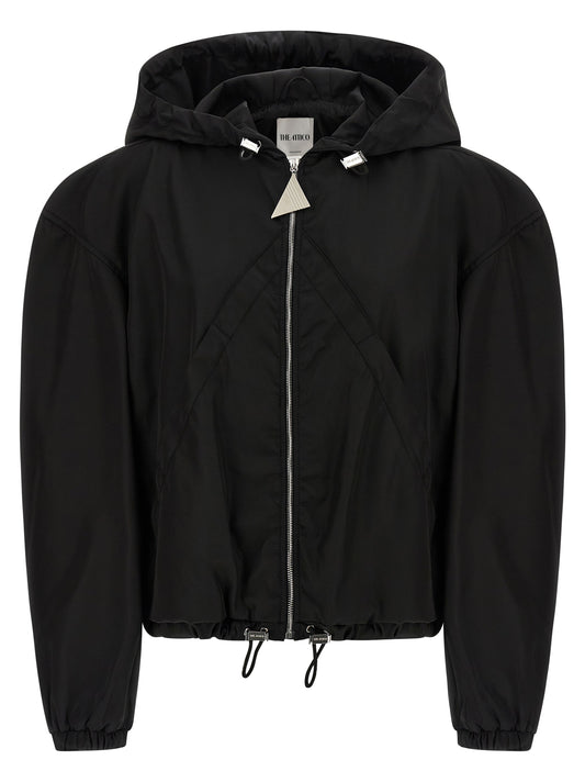The Attico Black Polyamide Bomber Jacket