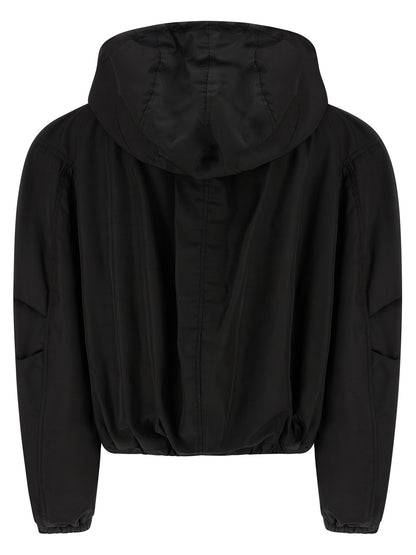 The Attico Black Polyamide Bomber Jacket