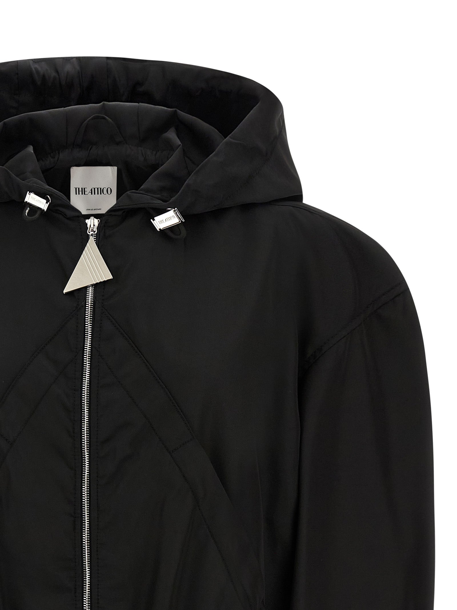 The Attico Black Polyamide Bomber Jacket