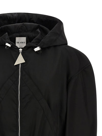 The Attico Black Polyamide Bomber Jacket