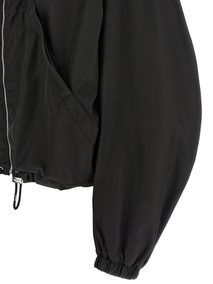 The Attico Black Polyamide Bomber Jacket