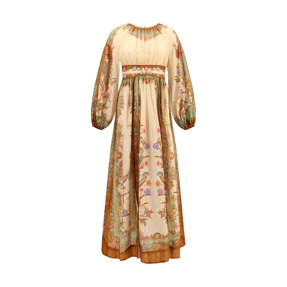 Zimmermann Indra Multicolor Cotton-Silk Blend Maxi Dress