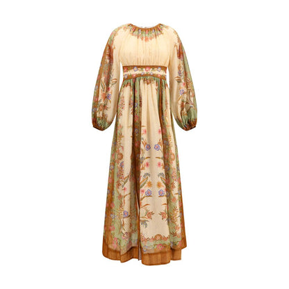 Zimmermann Indra Multicolor Cotton-Silk Blend Maxi Dress