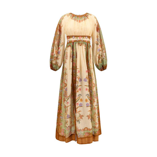 Zimmermann Indra Multicolor Cotton-Silk Blend Maxi Dress