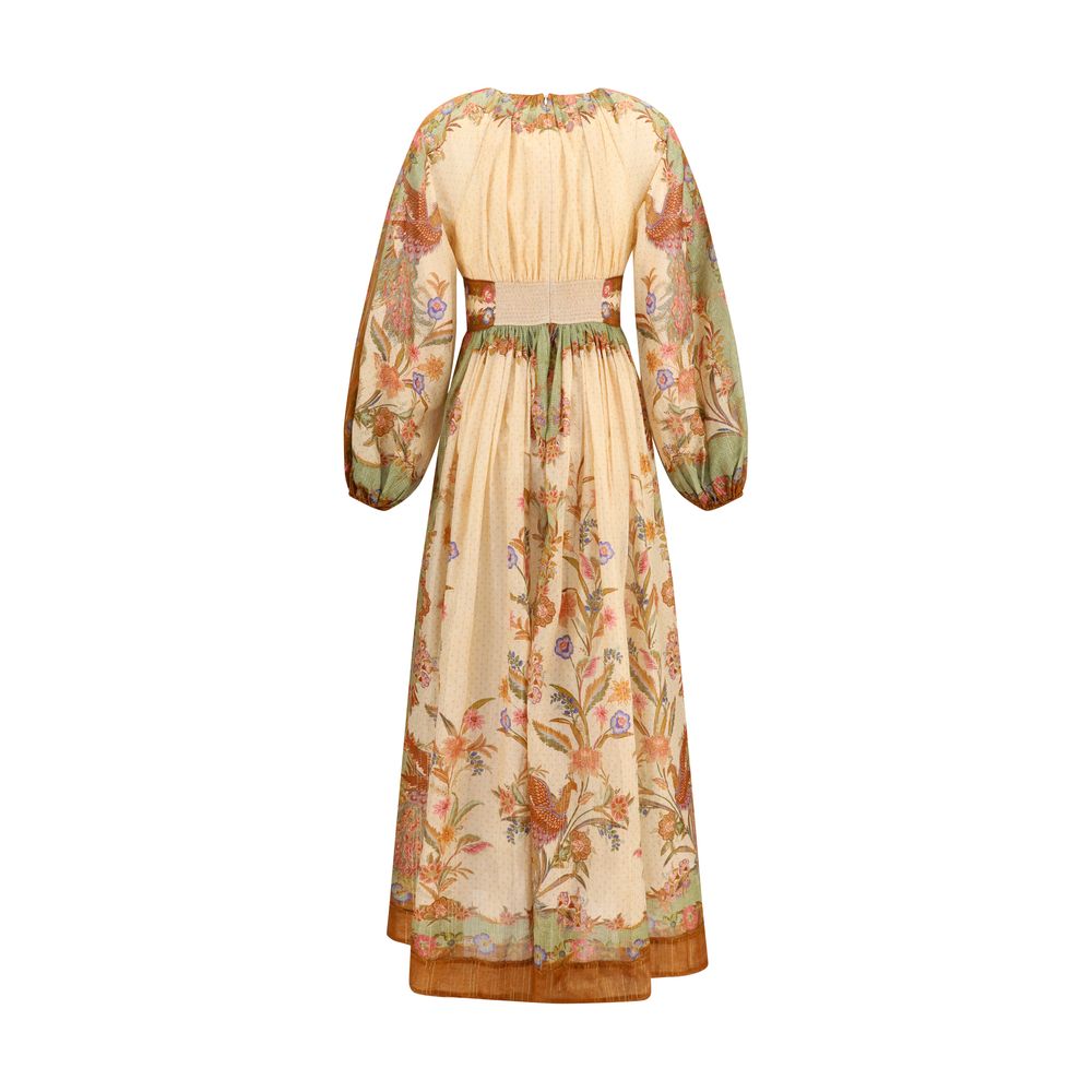 Zimmermann Indra Multicolor Cotton-Silk Blend Maxi Dress