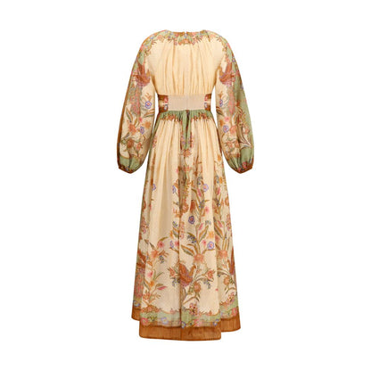 Zimmermann Indra Multicolor Cotton-Silk Blend Maxi Dress