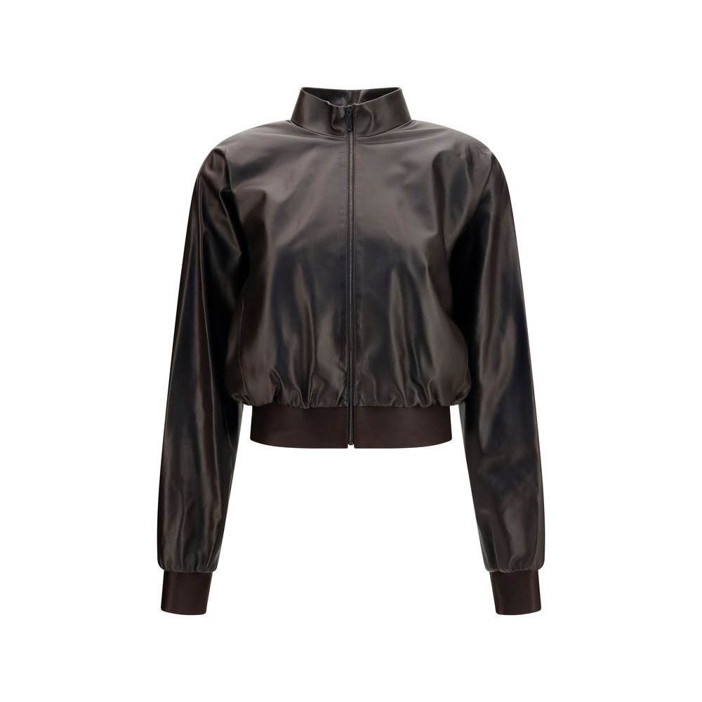 Gucci Dark Brown Soft Nappa Lamb Leather Bomber Jacket
