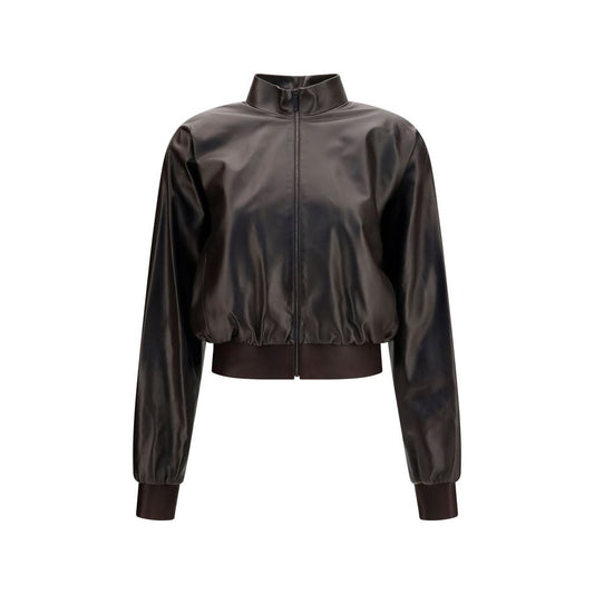 Gucci Dark Brown Soft Nappa Lamb Leather Bomber Jacket