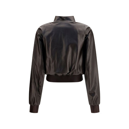 Gucci Dark Brown Soft Nappa Lamb Leather Bomber Jacket