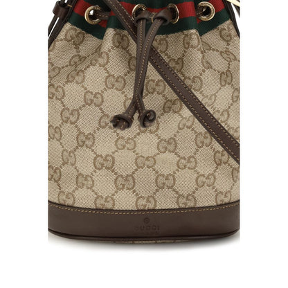 Gucci Beige Web Stripe Bucket Bag