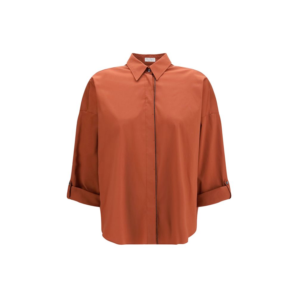 Brunello Cucinelli Brown Cotton Monili Shirt for Women